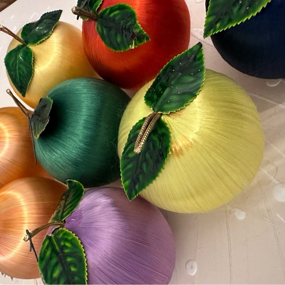 Large Satin Fruits Christmas Ornaments Vintage - Picture 6 of 16